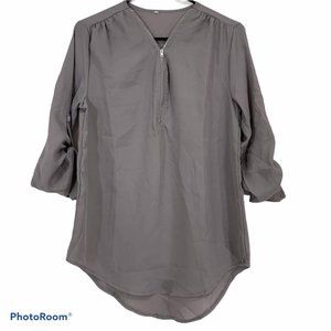 Woman's Sz M Grey High-Low Tunic Top